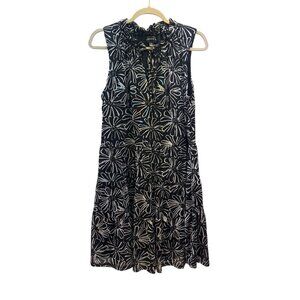 Harper 241 Floral Black & White Sleeveless Lined Pullover Size Medium Dress